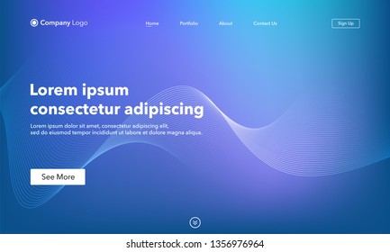 Asbtract background website Landing Page. Template for websites, or apps. Modern design. Abstract vector style.