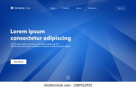 Asbtract background website Landing Page. Template for websites, or apps. Blue. Modern design. Abstract vector style.
