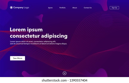 Asbtract background website Landing Page. Template for websites, or apps. Modern design. Abstract vector style.