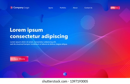 Asbtract background website Landing Page. Template for websites, or apps. Modern design. Abstract vector style.