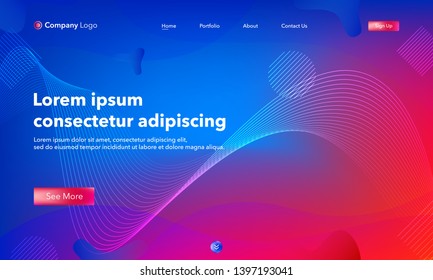Asbtract background website Landing Page. Template for websites, or apps. Modern design. Abstract vector style.