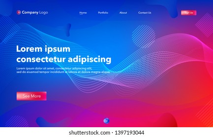 Asbtract background website Landing Page. Template for websites, or apps. Modern design. Abstract vector style.