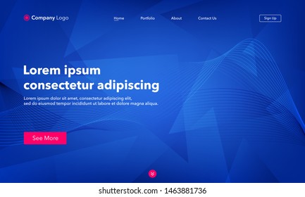 Asbtract background website Landing Page. Template for websites, or apps. Modern design. Abstract vector style.