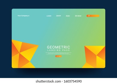 Asbtract background website Landing Page with gradient colorful background. Template for websites, or apps. Modern design. Vector illustration.