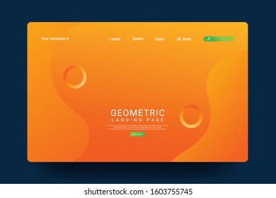 Asbtract background website Landing Page with gradient colorful background. Template for websites, or apps. Modern design. Vector illustration.