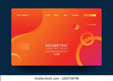 Asbtract background website Landing Page with gradient colorful background. Template for websites, or apps. Modern design. Vector illustration.