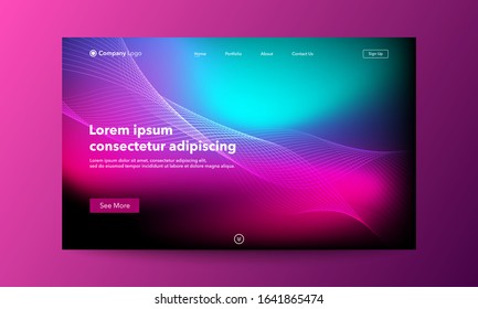 Asbtract background website Landing Page. Template for websites, or apps. Modern design.Blue. Abstract vector style.