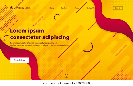 Asbtract background website Landing Page. Template for websites, or apps. Modern design. Abstract vector style.
