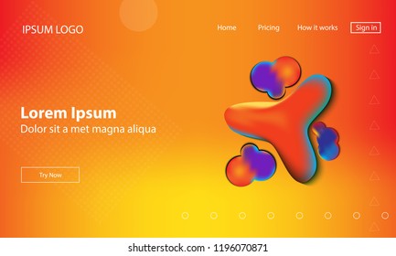 Asbtract Fluid background design. Landing page template. Eps10 vector.