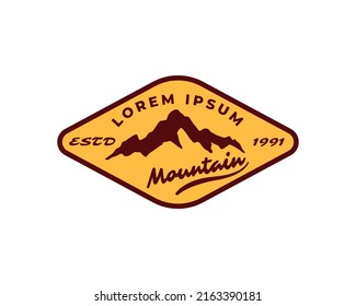 asbtract mountain silhouette logo badge