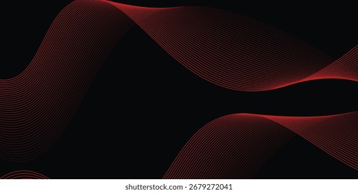 Asbtract red stripes with black background. Valentine's concept. Modern design.