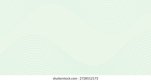 Asbtract smooth tosca color wave lines with smooth green background.  Dynamic motion flow modern graphic design. Vector illustration