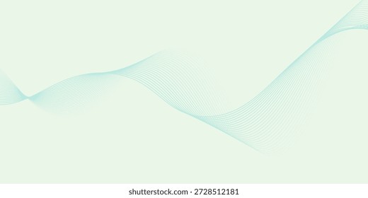 Asbtract smooth tosca color wave lines with smooth green background
