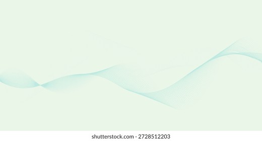 Asbtract smooth tosca color wave lines with smooth green background.  Dynamic motion flow modern graphic design