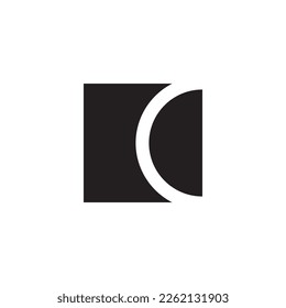 ilustración vectorial de diseño del logotipo C de letra cuadrada de asbtracto.