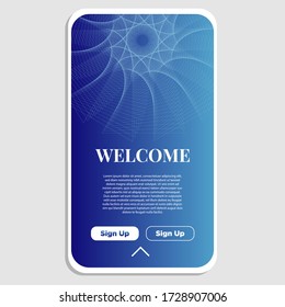 Asbtract vibrant background design. Landing page template with ethereal wavy shapes.