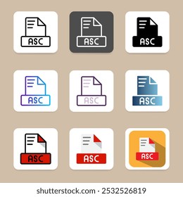 Asc Collection of various file format icons for interfaces, websites, UI and mobile apps.