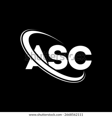ASC logo. ASC letter logo design. Initials ASC logo linked with circle and uppercase monogram logo. ASC typography for technology, business and real estate brand.