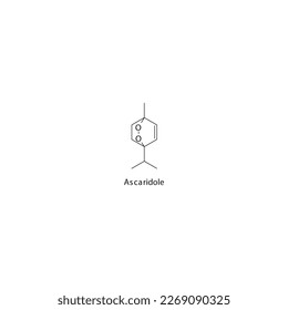 Ascaridole flache skelettale Molekularstruktur Anthelmintika Arzneimittel zur Behandlung von Wurminfektionen, Leishmaniose. Vektorgrafik.