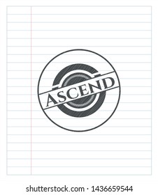 Ascend emblem drawn in pencil. Vector Illustration. Detailed.