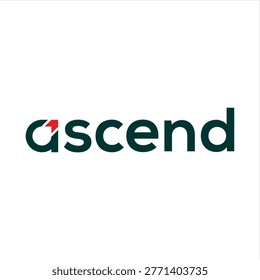 ascend text for arrow logo design