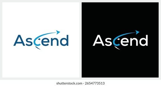 Aufstieg Typografie Text Logo Design, Pfeil Swoosh Grafik Vektor Vorlage