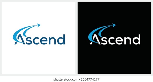 ascender tipografia texto logotipo design, seta swoosh gráfico ícone modelo