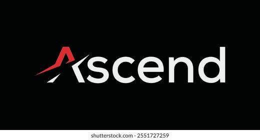 ascend typography text logo, wordmark design graphic vector