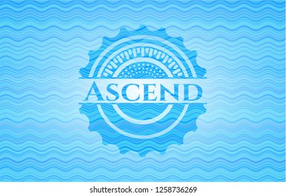 Ascend water concept badge background.