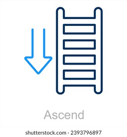 Ascend and way icon concept