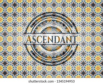 Ascendant arabic badge background. Arabesque decoration.