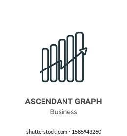 Ascendant graph outline vector icon. Thin line black ascendant graph icon, flat vector simple element illustration from editable business concept isolated on white background