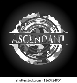 Ascendant on grey camouflaged texture