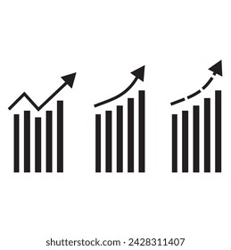 Ascending analysis charts on a white background with copy space