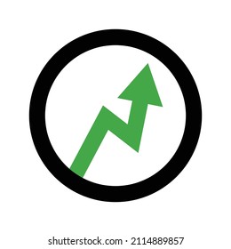 Ascending arrow. Improving business performance. Vector.
