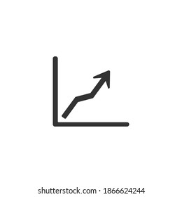 Ascending arrow, succeed, improvement vector icon