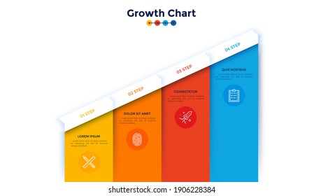 Ascending Bar Chart 4 Colorful Rectangular Stock Vector (Royalty Free