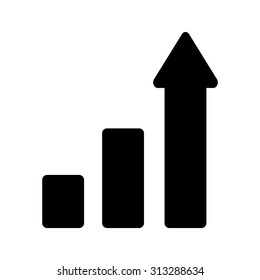 Ascending bars graphic with up arrow icon vector illustration eps10 on white background