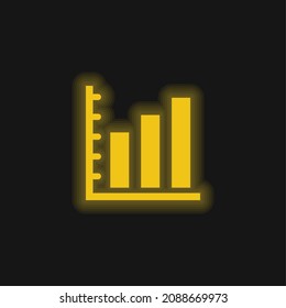 Ascending Bars Graphic For Business yellow glowing neon icon