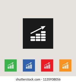 Ascending chart, Growing business icon, stock vector illustration, EPS10.