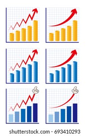 ascending chart image / Vector image of Internet material