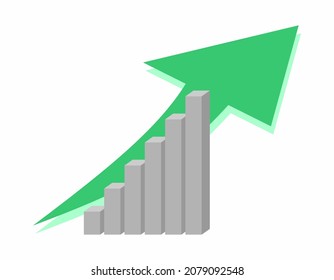 Ascending chart with a large arrow behind that indicates its upward evolution