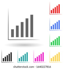 ascending chart multi color style icon. Simple glyph, flat vector of finance icons for ui and ux, website or mobile application