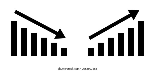 ascending and descending graph on a white background