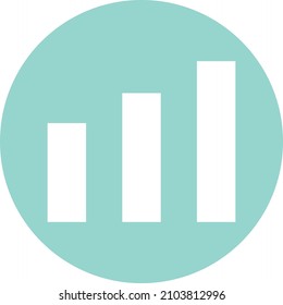 Ascending Graph Icon. Simple Vector Illustration Of Bar Graph Going Up.  