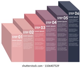 Ascending information step infographic  illustration