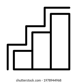 Ascending line chart icon with a line over it, editable lines. can be used for logo use. flat vector icon for any purpose