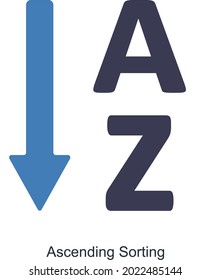 Ascending  Order or Sorting  Icon Concept