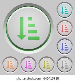 Ascending ordered list mode color icons on sunk push buttons