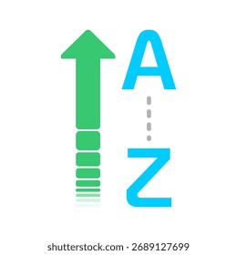 Icono de orden ascendente, Orden alfabético de la A a la Z